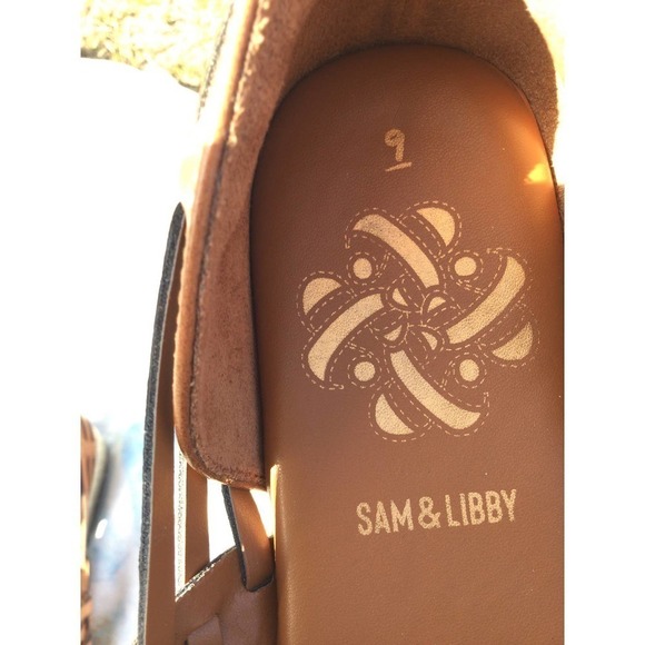 Sam & Libby womens espadrilles flat sandals 9 brown NEW tan coastal academia - Picture 6 of 7